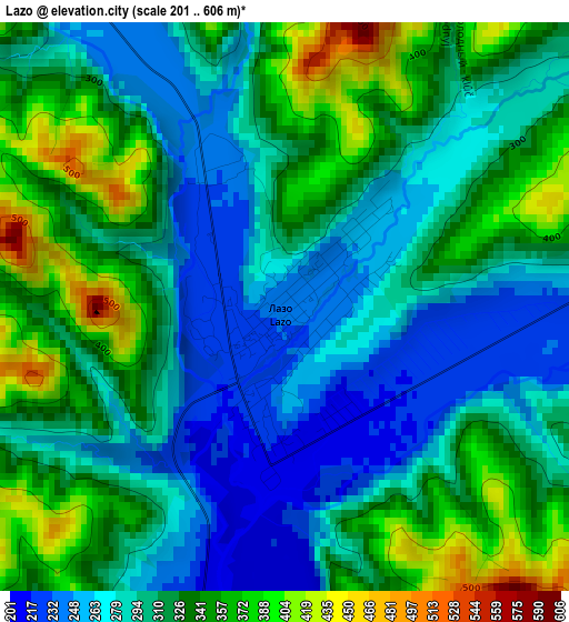 Lazo elevation map