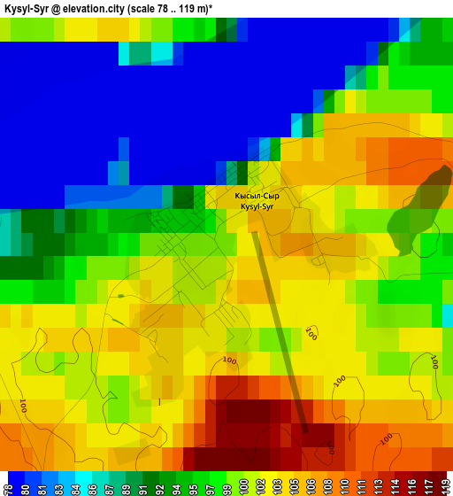 Kysyl-Syr elevation map