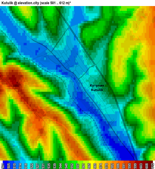 Kutulik elevation map