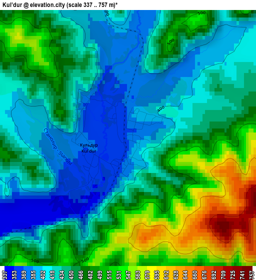 Kul’dur elevation map