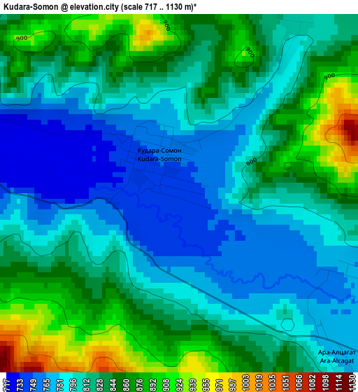 Kudara-Somon elevation map