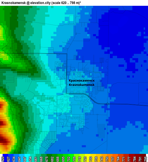 Krasnokamensk elevation map