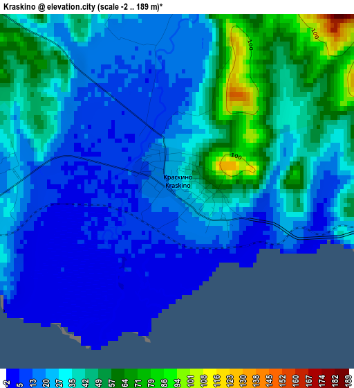 Kraskino elevation map