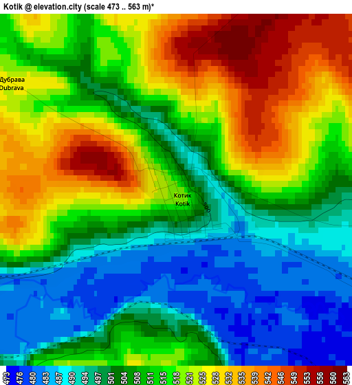 Kotik elevation map