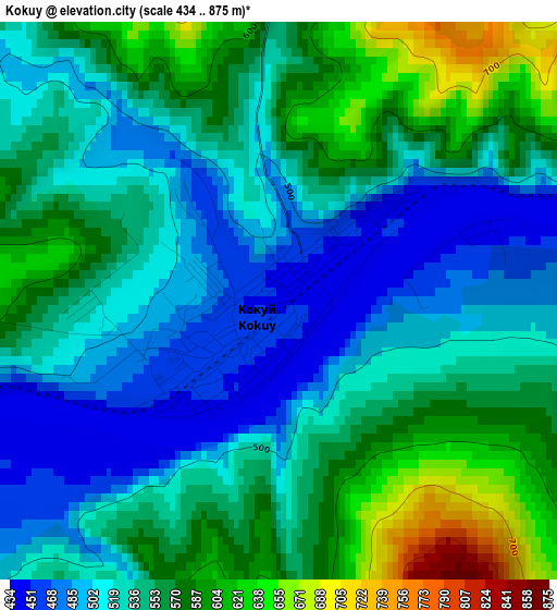 Kokuy elevation map