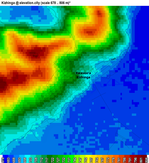 Kizhinga elevation map