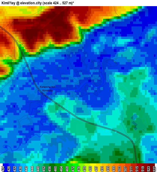 Kimil’tey elevation map