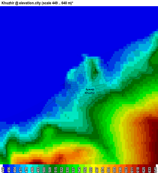 Khuzhir elevation map