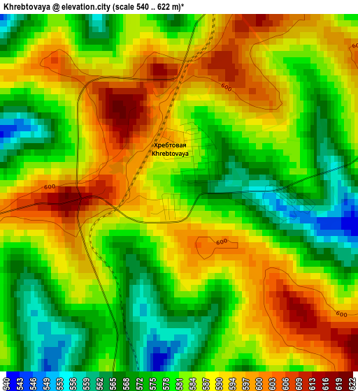 Khrebtovaya elevation map