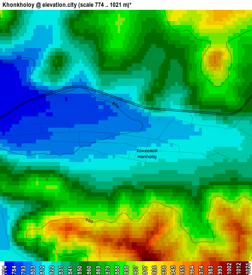 Khonkholoy elevation map