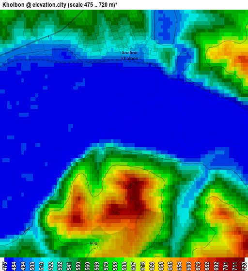 Kholbon elevation map