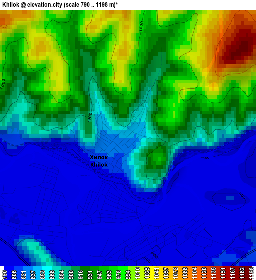 Khilok elevation map