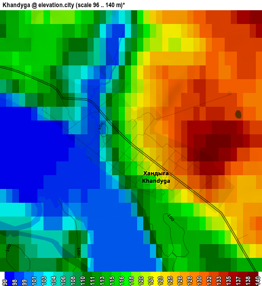 Khandyga elevation map