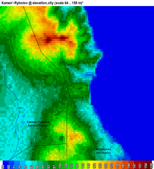 Kamen’-Rybolov elevation map