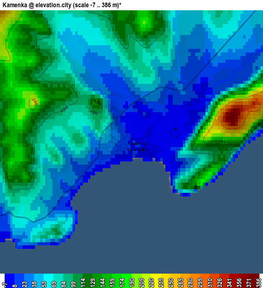 Kamenka elevation map