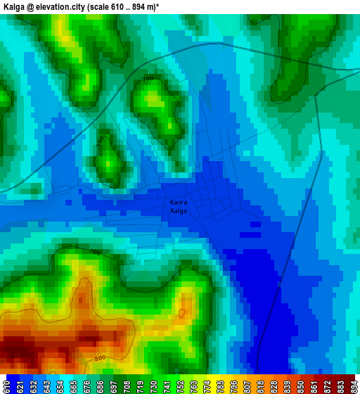 Kalga elevation map