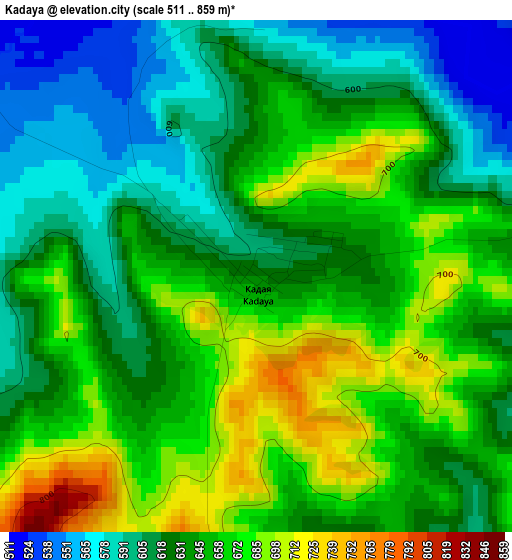 Kadaya elevation map