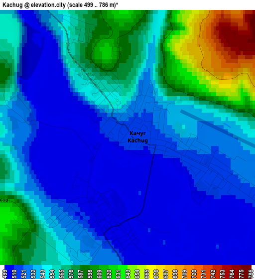 Kachug elevation map