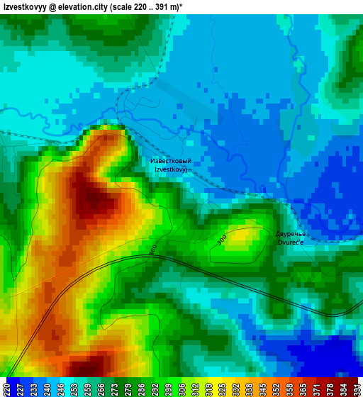 Izvestkovyy elevation map