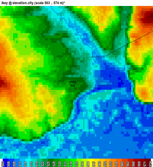 Ikey elevation map