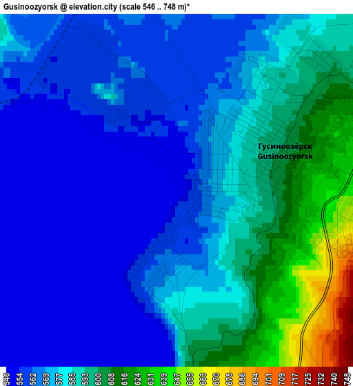 Gusinoozyorsk elevation map