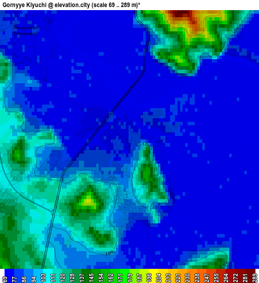 Gornyye Klyuchi elevation map