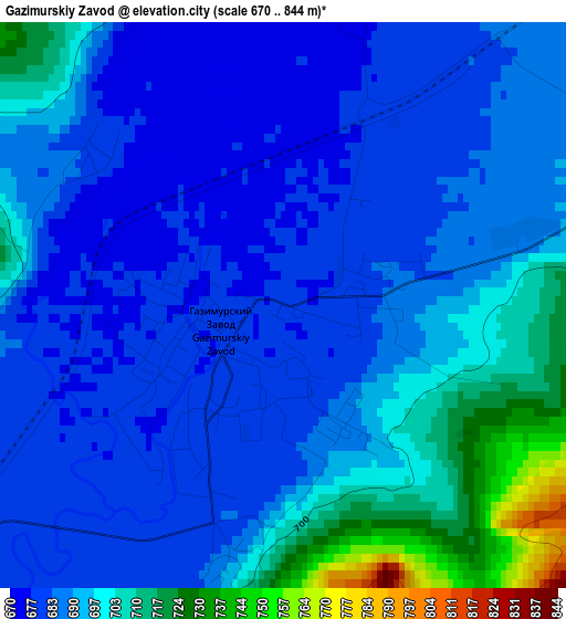 Gazimurskiy Zavod elevation map