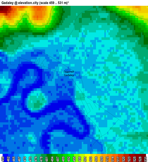 Gadaley elevation map