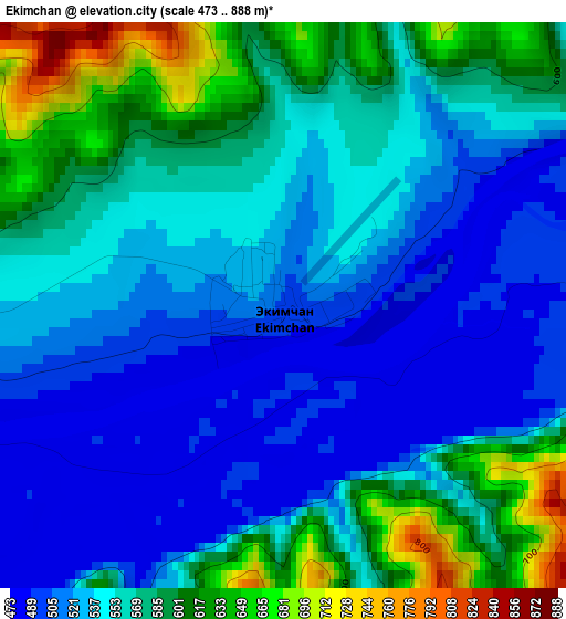 Ekimchan elevation map