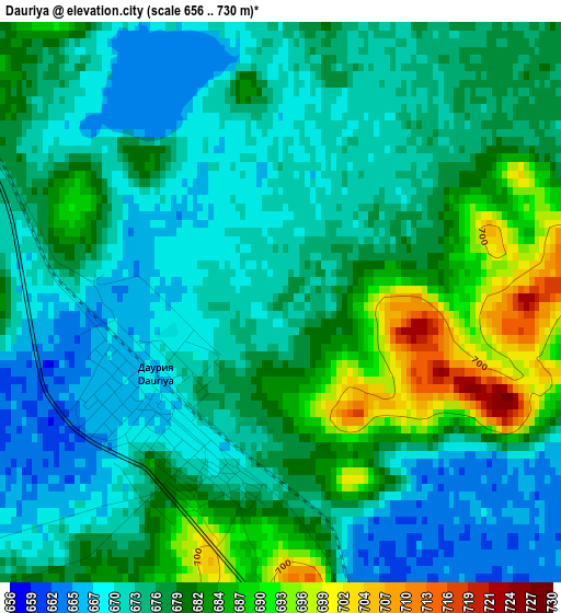 Dauriya elevation map