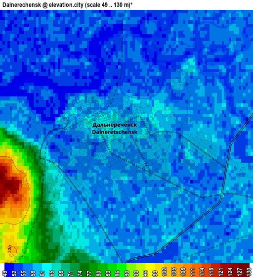 Dalnerechensk elevation map