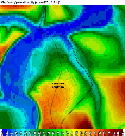 Chul’man elevation map