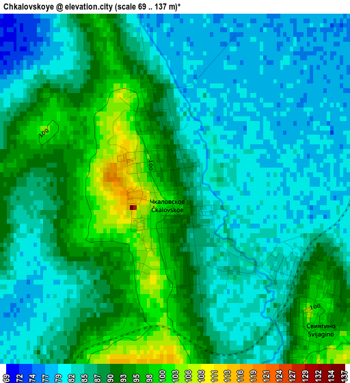 Chkalovskoye elevation map