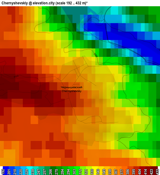 Chernyshevskiy elevation map