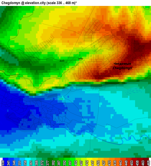 Chegdomyn elevation map