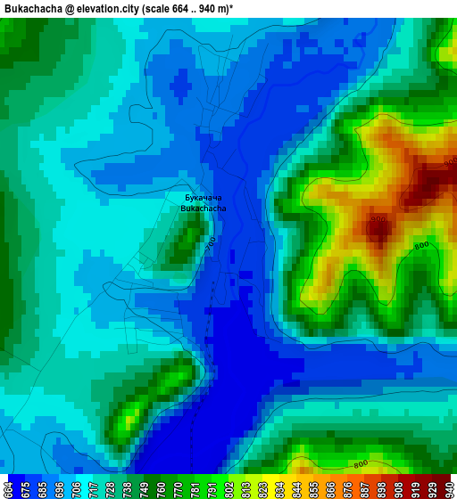 Bukachacha elevation map