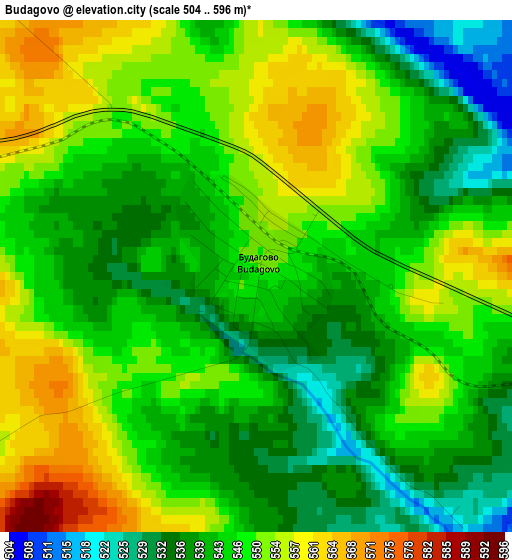 Budagovo elevation map