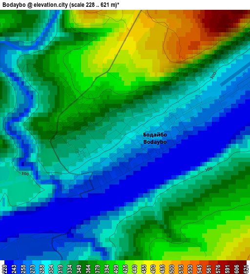 Bodaybo elevation map