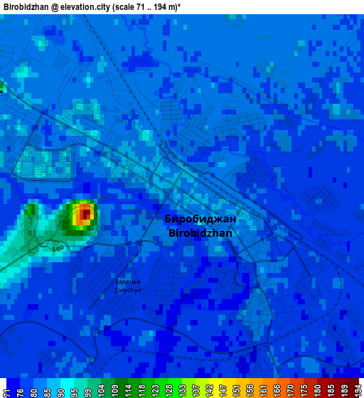 Birobidzhan elevation map