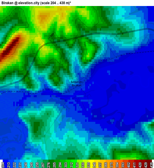 Birakan elevation map