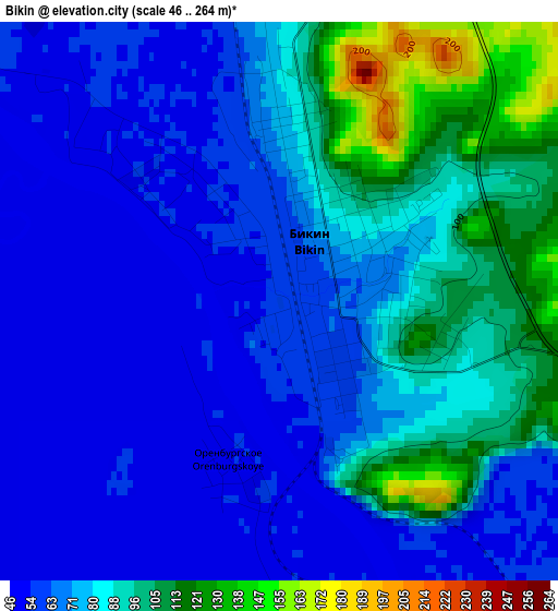 Bikin elevation map