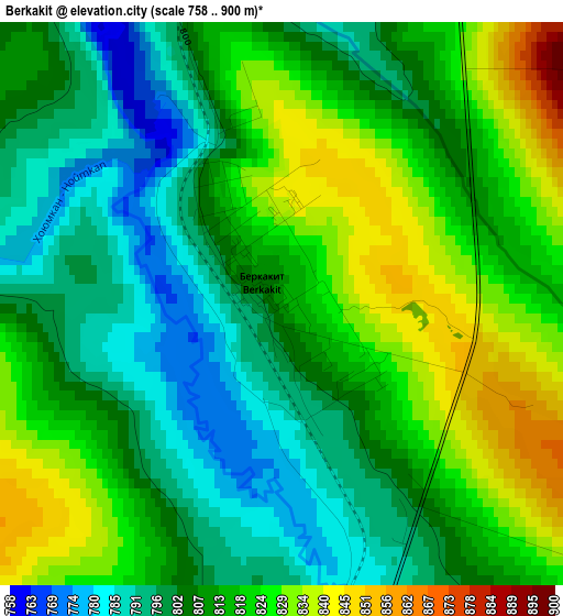 Berkakit elevation map