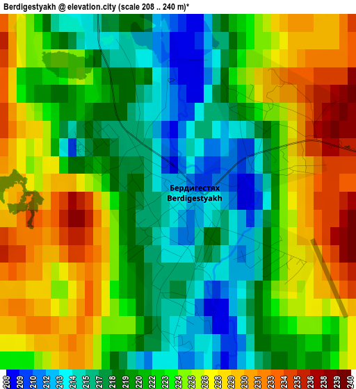 Berdigestyakh elevation map