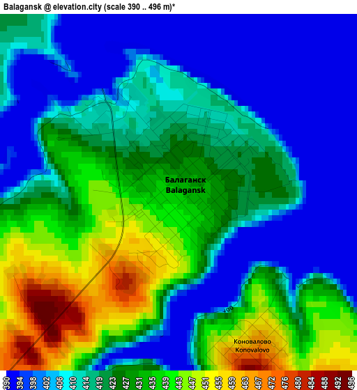 Balagansk elevation map