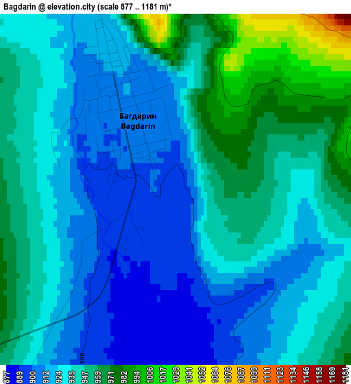 Bagdarin elevation map