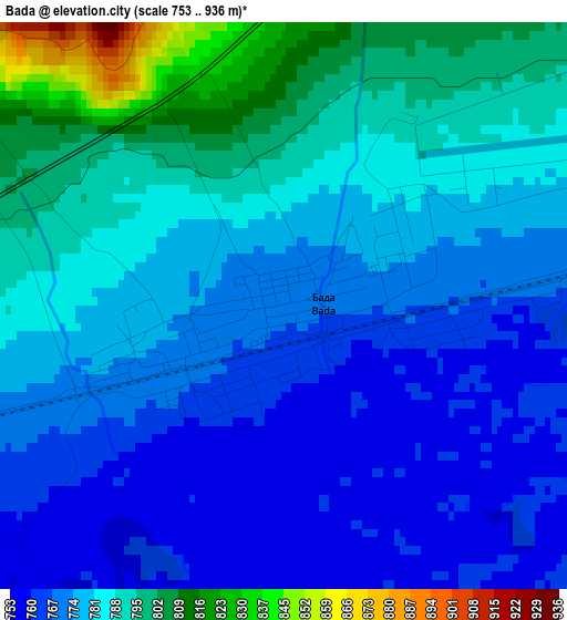 Bada elevation map