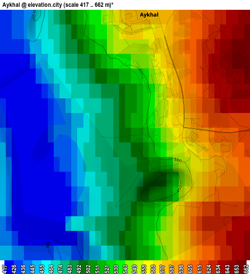 Aykhal elevation map