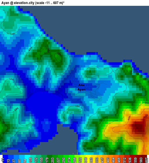 Ayan elevation map