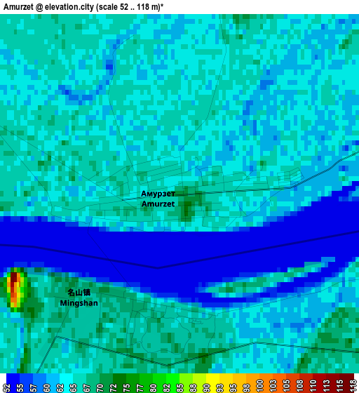 Amurzet elevation map