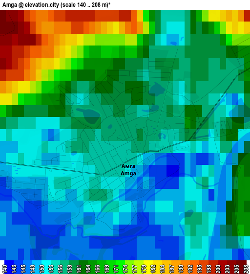 Amga elevation map